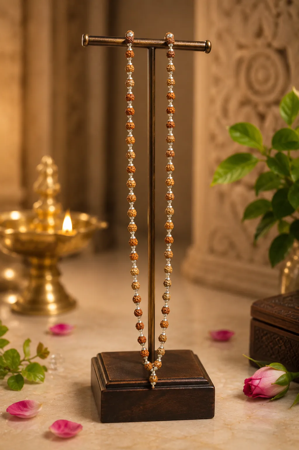 5 Mukhi rudraksha Mala ( Silver)
