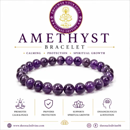 Premium Natural Amethyst Bracelet | Calming Crystal Bracelet